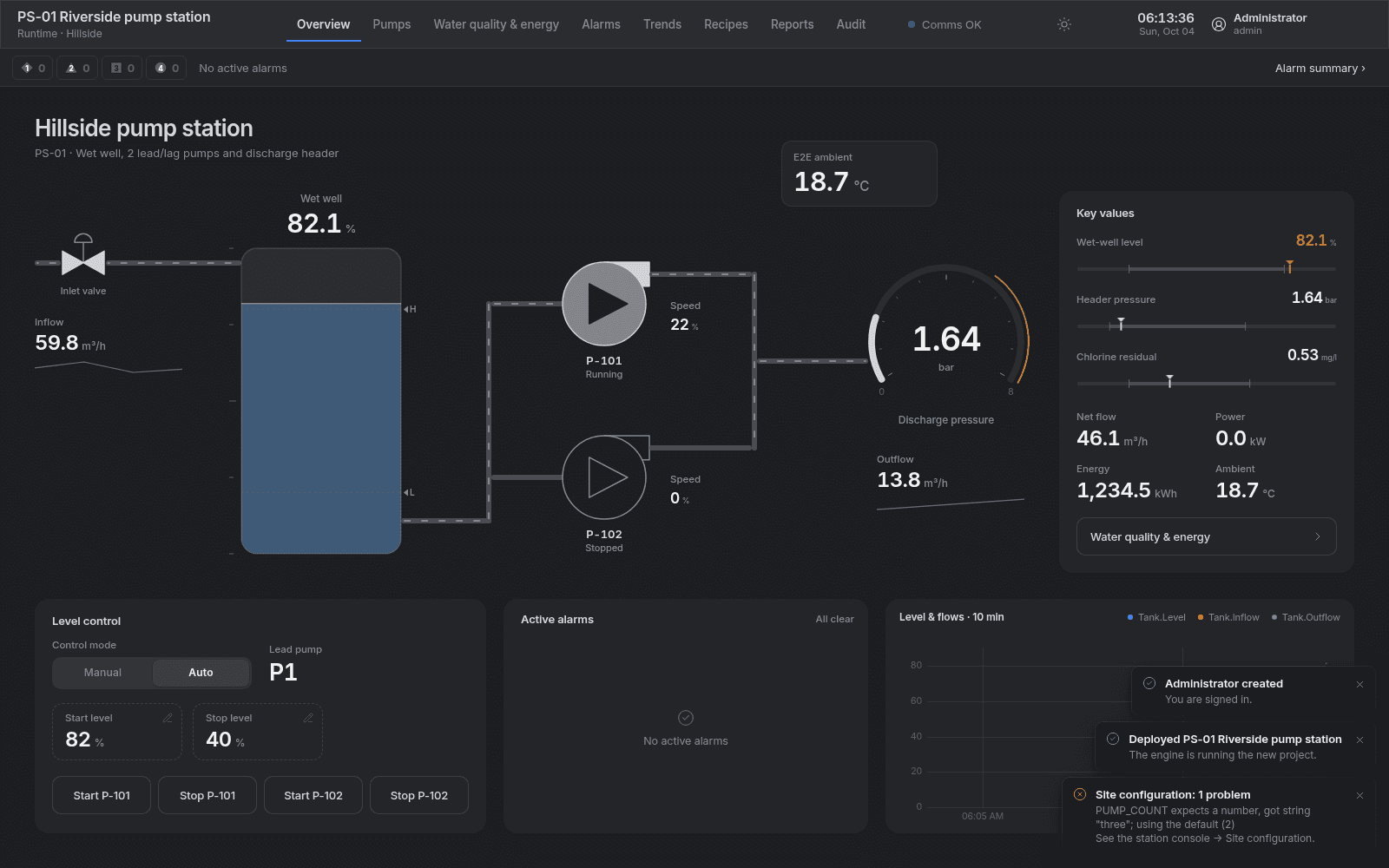 LinkView Runtime in the dark theme